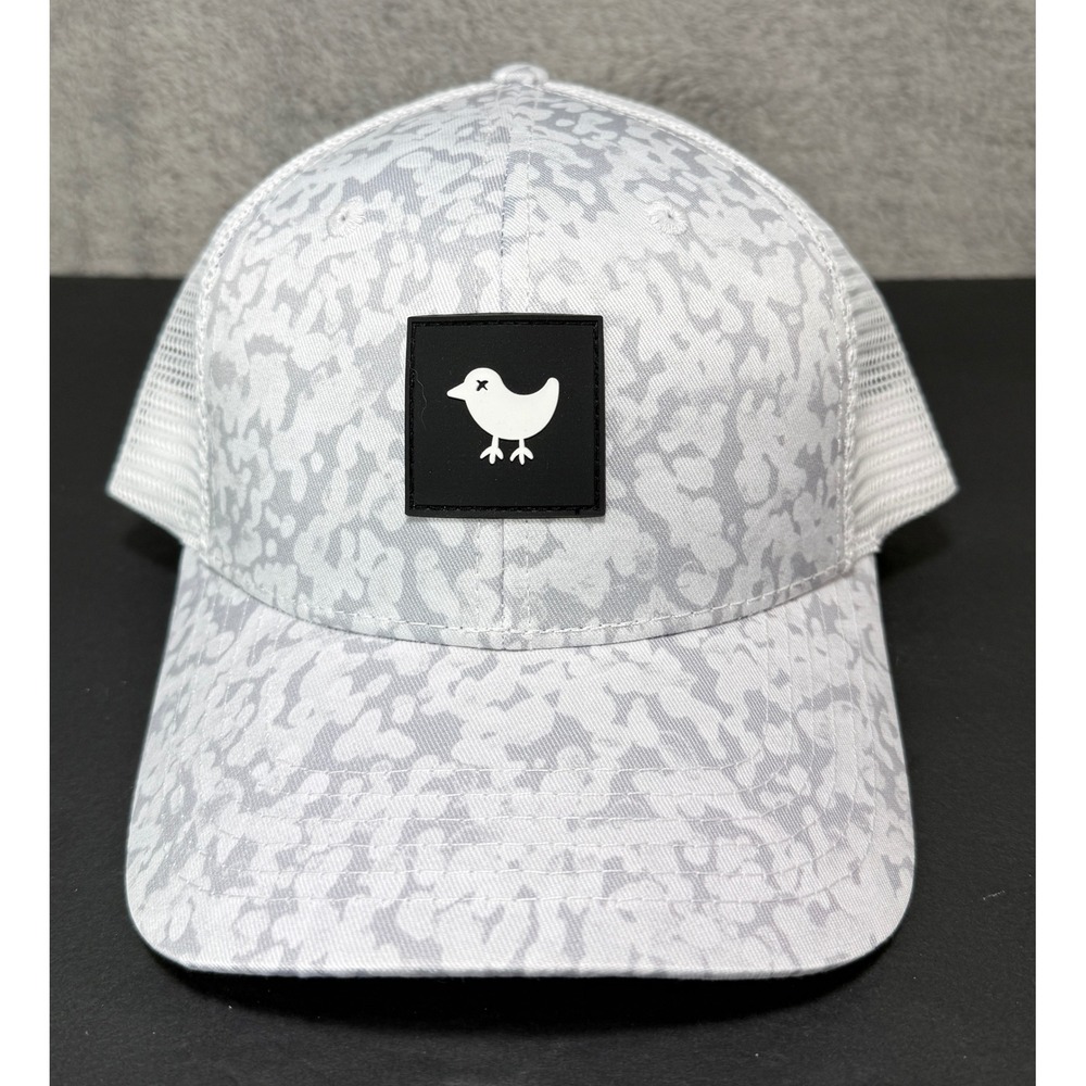 Bad Birdie Trucker Hat Mens OSFA White Grey Leopard Camo Golf Snapback Cap